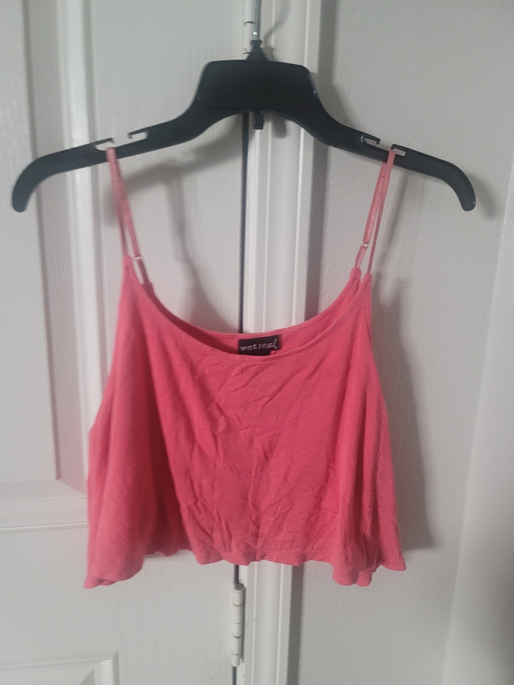 Wet Seal Pink Spaghetti Strap Crop Tank Top